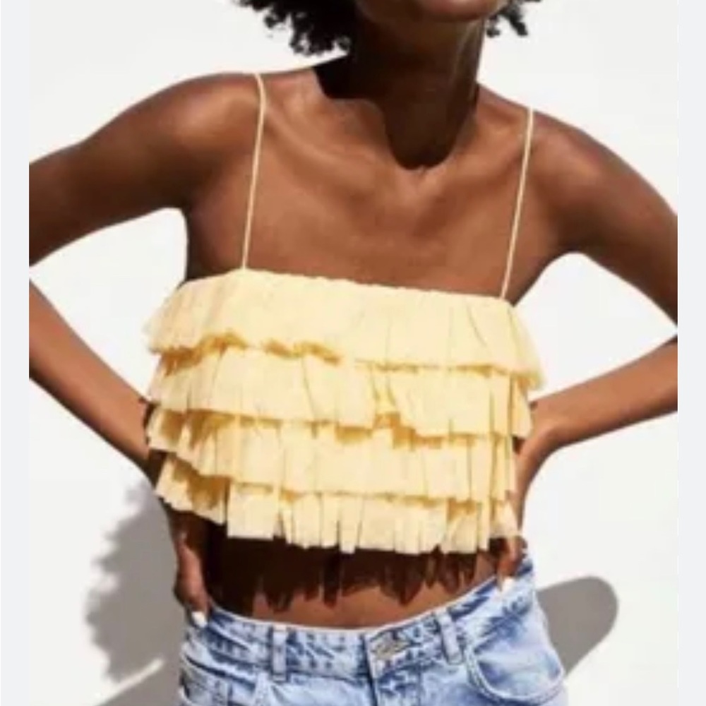 Adorable Baby Yellow Ruffle Top - Picture 6 of 7